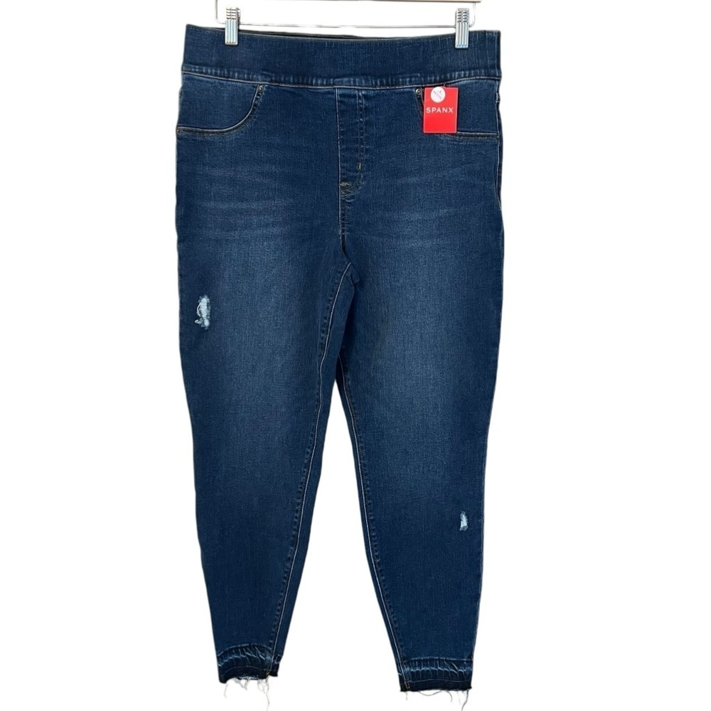 Spanx Classic Distressed Skinny Jeans Medium Wash Women’s Size 1X Petite NWT